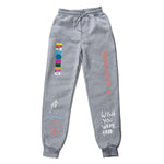 Hip Hop Streetwear TRAVIS SCOTT ASTROWORLD Letter Printed Women Men Jogging Pants Quality Fleece trousers Men Sweatpants S-3XL