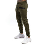 Mens Jogger Zip pocket Sweatpants Man Gyms Workout Fitness Cotton Trousers Male Casual Fashion Skinny Track Pants