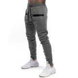 Mens Jogger Zip pocket Sweatpants Man Gyms Workout Fitness Cotton Trousers Male Casual Fashion Skinny Track Pants